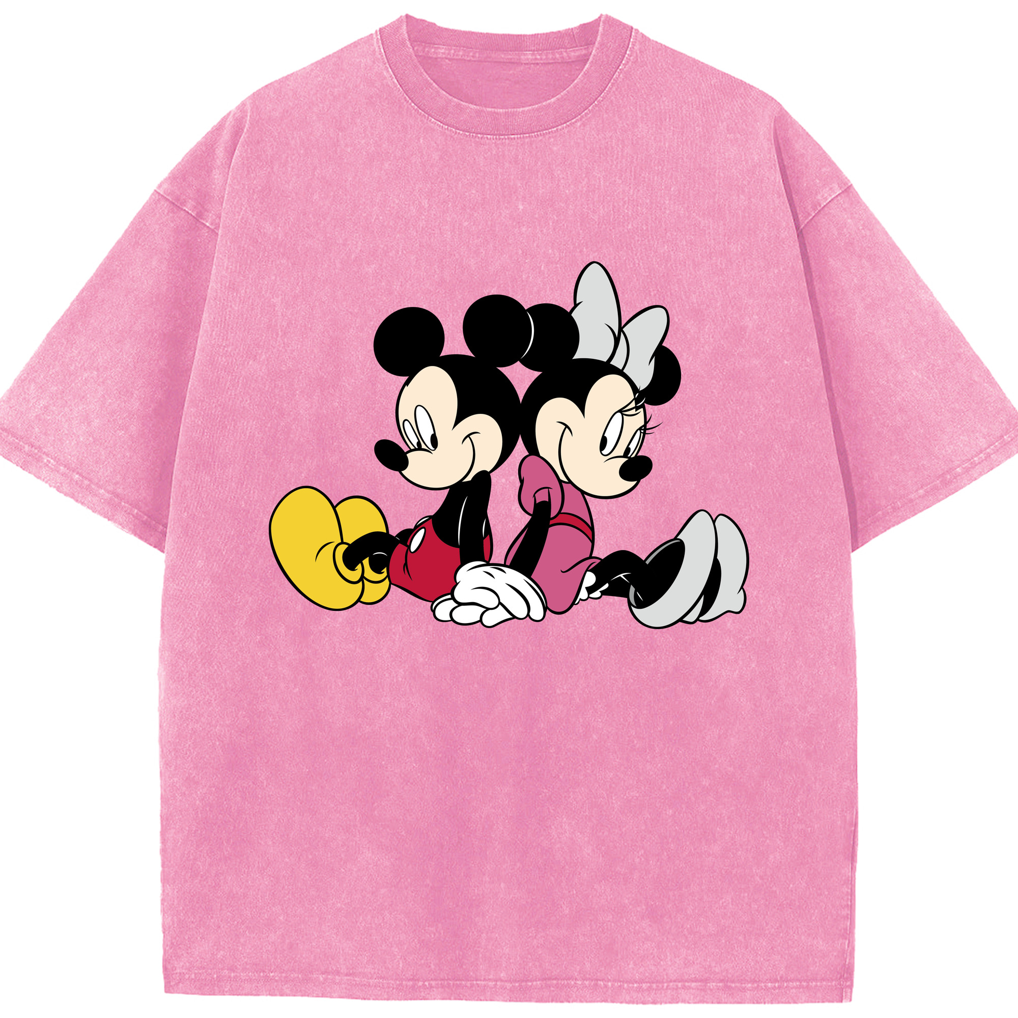 （画像用） ミッキーマウス Mickey Mouse 綿100% ヴィンテージ風 半袖Tシャツ（フロントプリント）